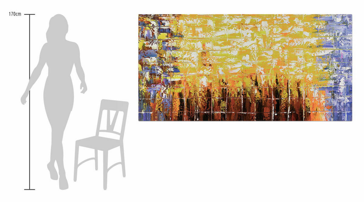 ÖLGEMÄLDE XXL Gelb 200/100 cm - Gelb/Weiß, Holz/Textil (6.68/100cm) - KUNSTLOFT