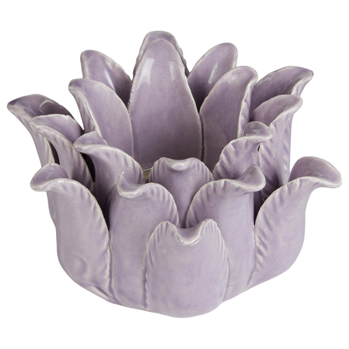 KERZENHALTER Blossom Blume - Violett, Stein (12/8/13cm) - Butlers