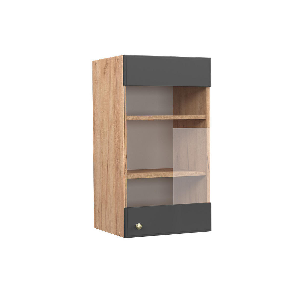 KÜCHENGLASSCHRANK Fame-Line Anthrazit-Gold 40 cm - Honigeiche/Anthrazit, Holzwerkstoff (40/72/34.1cm) - Vicco