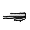 WOHNLANDSCHAFT HEWLET U Rainbow 15+31 mit Schlaffunktion - Schwarz, Textil (310/80/140cm) - Bedante
