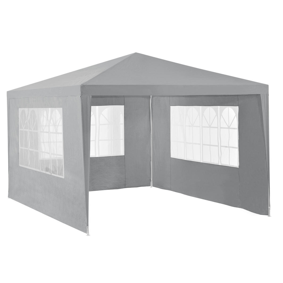 PARTYZELT Wedau - Dunkelgrau, Kunststoff/Metall (400/255/300cm) - casa.pro