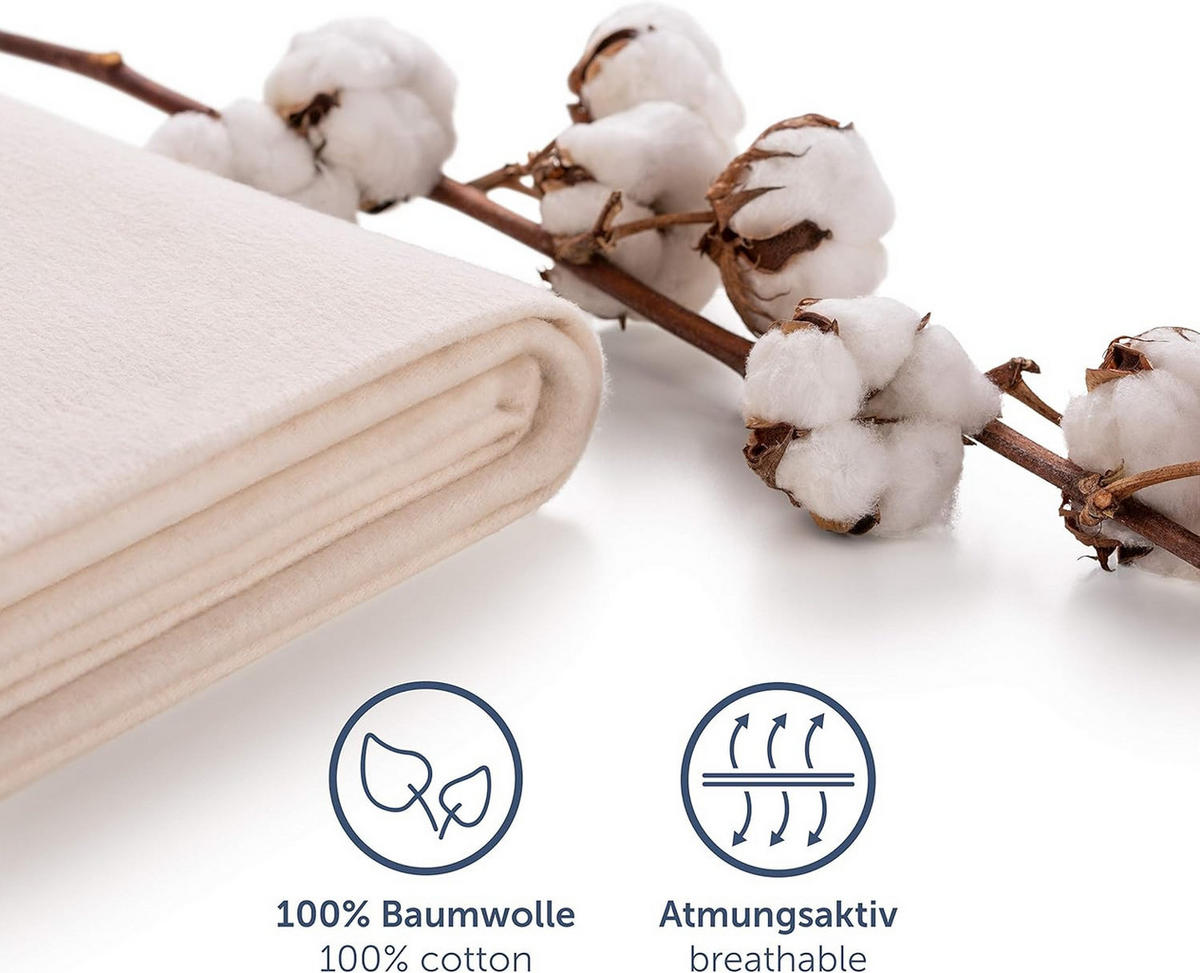 CHRÁNIČ matraca Molton, súprava 1 ks, 60/120 cm, prírodná - prírodná farba, textil (60/120cm) - Blumtal