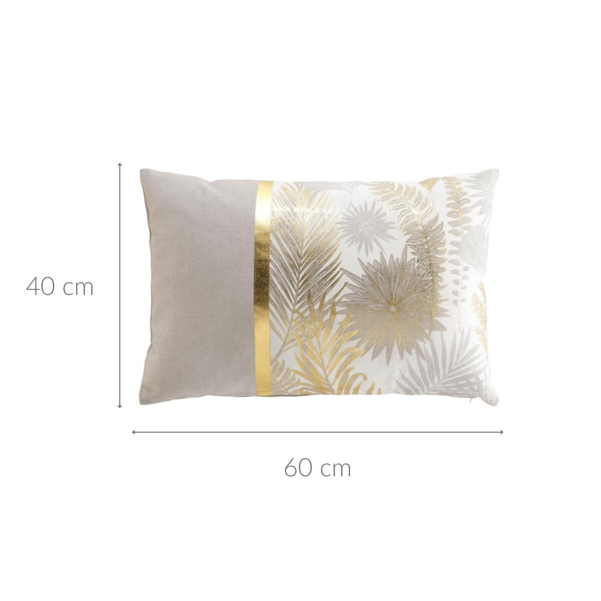 DEKORATIVES KISSEN Goldene Blätter 40/60 cm - Goldfarben, Naturmaterialien (40/60cm) - Douceur d´intérieur