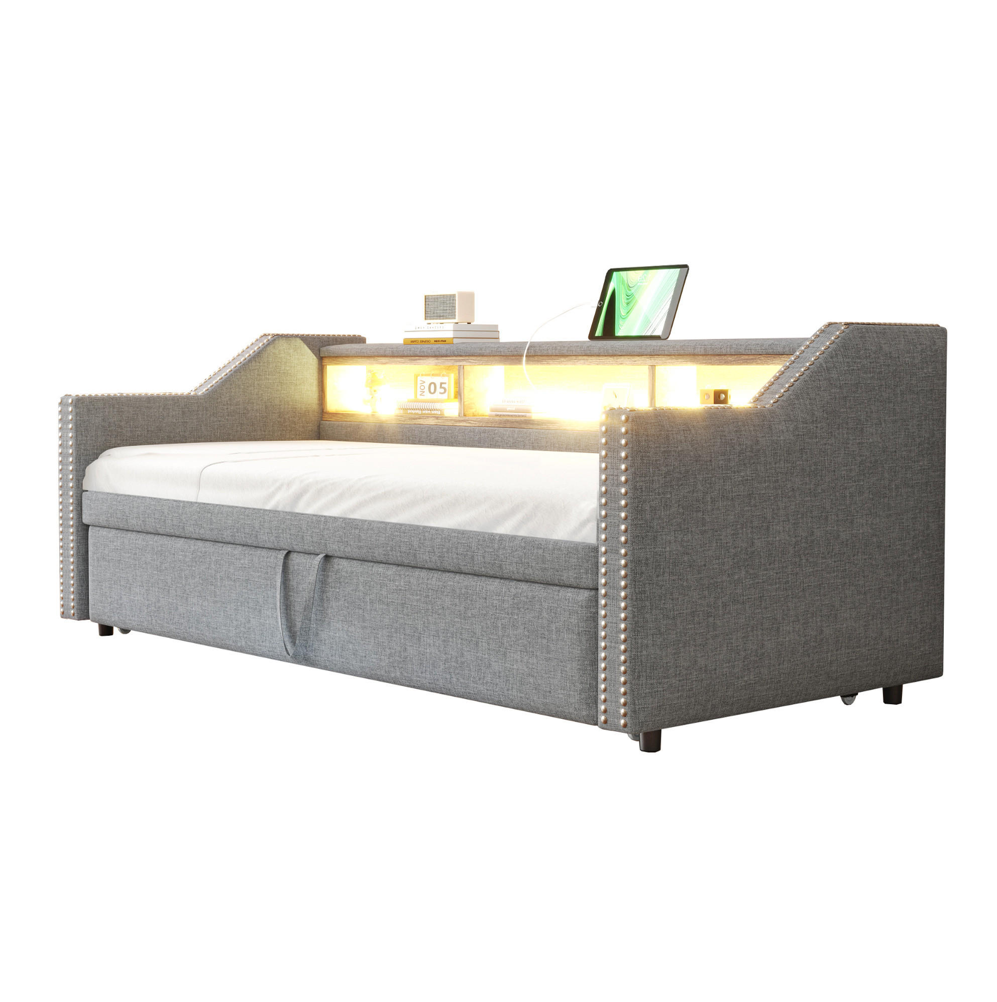 Ivmeu Schlafsofa Hellgrau 90x190 cm