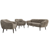 SEDACIA ZOSTAVA 3+1+1 PIRS - Svetlohnedá Manšester - Čierne nohy - svetlohnedá/čierna, kompozitné drevo/textil (180/75/74cm) - MKS