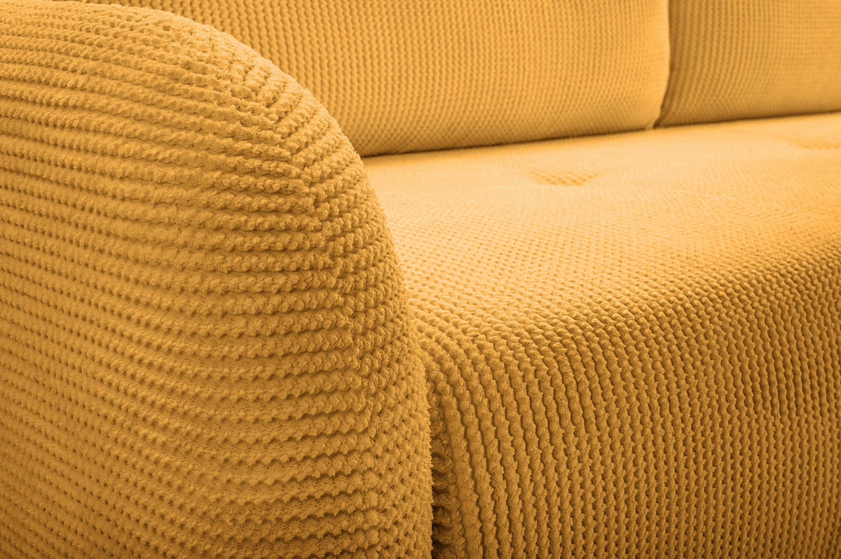 BETTSOFA VIVO Kupferfarben Geflochtener Stoff mit Schlaffunktion - Kupferfarben, Holz (230/95/102cm) - MASSENO