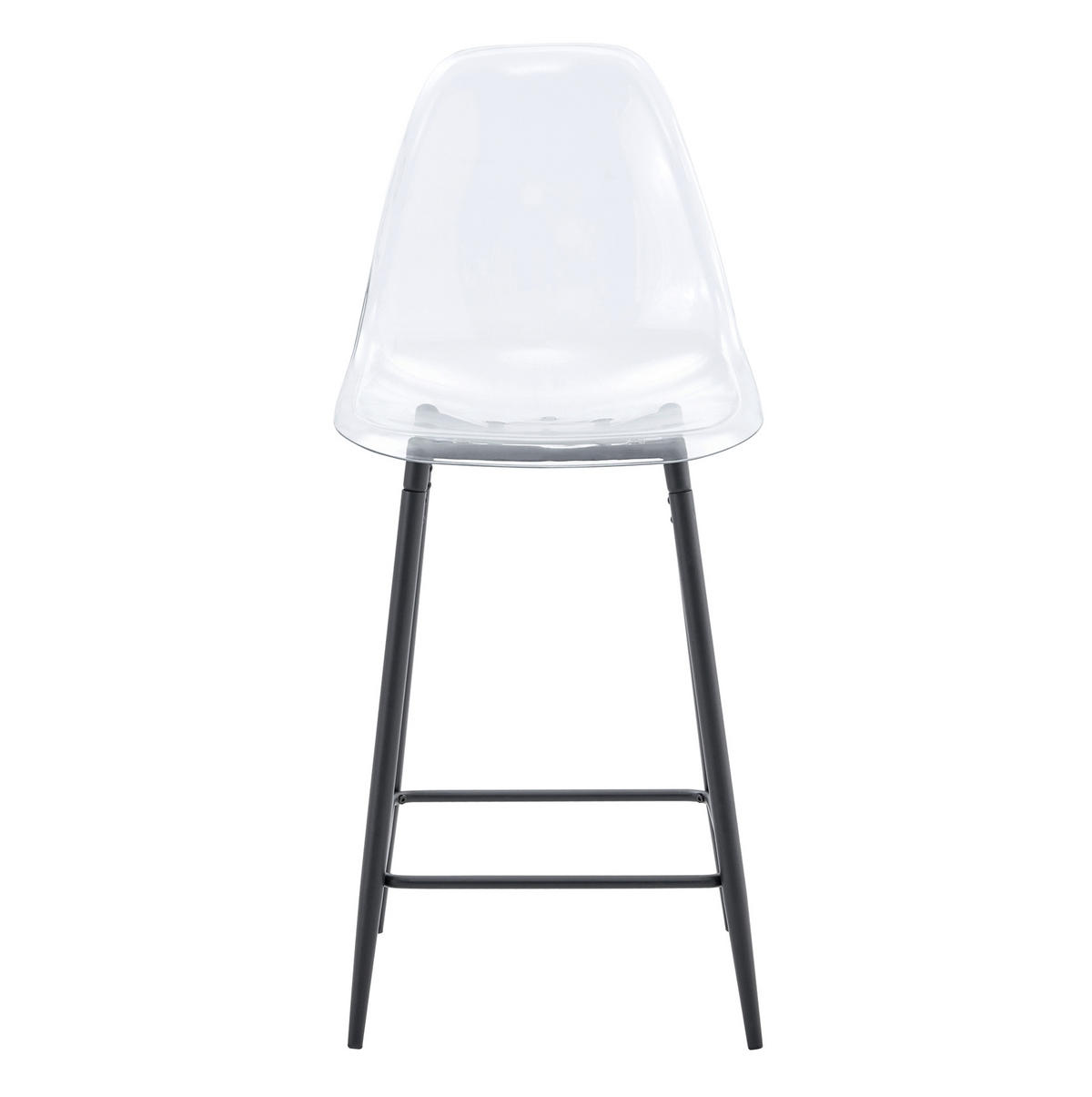 BARHOCKER 2er-Set transparent mit Metallgestell Schwarz - Schwarz, Metall (45/102/51cm) - Meubliv