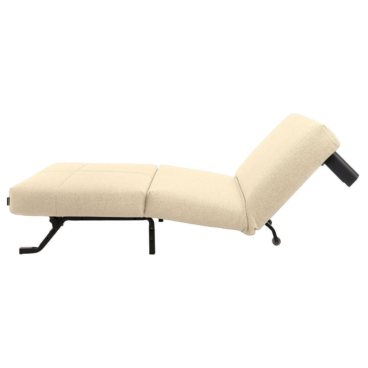 FALTSESSEL Kalomira Bezug Flachgewebe Metall schwarz / beige - Weiß, Kunststoff (100/85/85cm) - 58aufmkessel