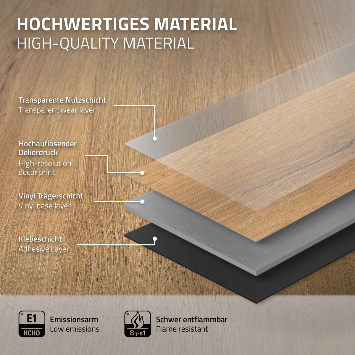 PVC BODENBELAG selbstklebend 2,23m²/16 Dielen Vinylboden Holzoptik Eiche Rustikal - Wildeiche, Kunststoff (91.5/15.3/0.2cm) - ML-DESIGN