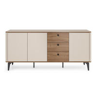 VITRINE AURO 05 180/81/40 cm in Kaschmir / Royal Nussbaum - Kaschmir/Nussbaumfarben, Holzwerkstoff (180/81/40cm) - Deine Möbel 24