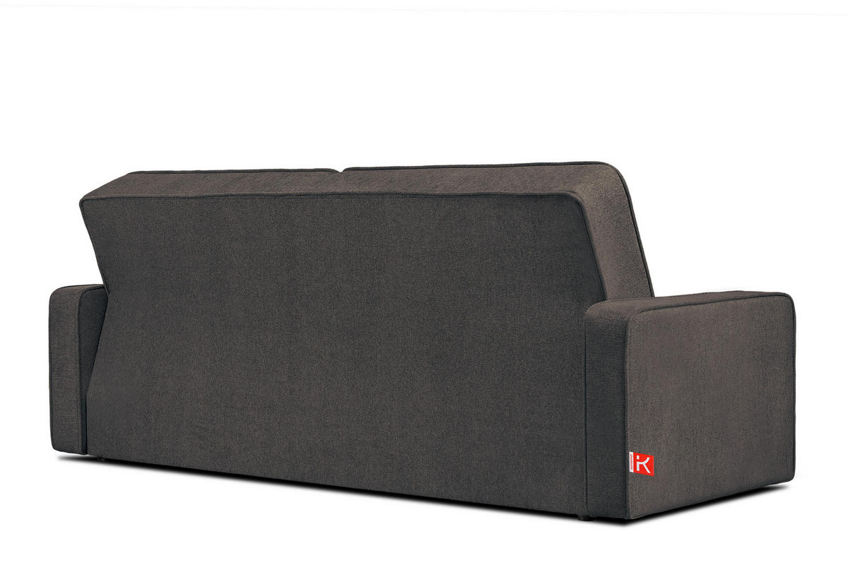 SCHLAFSOFA ORIO 3 Personen, Chenille-Stoff, marineblau/braun - Blaugrau, Textil (219/90/90cm) - KONSIMO®