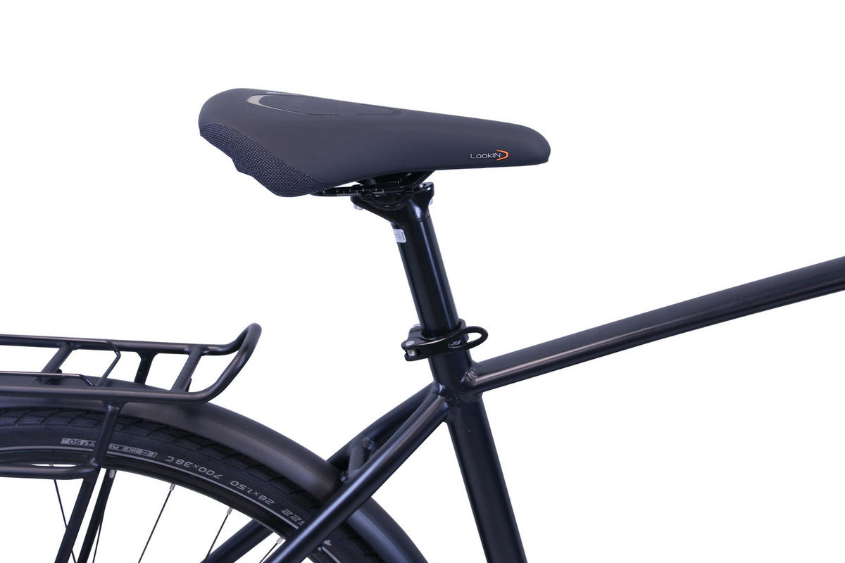 E-CITY Wave E-Bike Integrated Steps Gent 9 Gang 28 Zoll Gr:50cm - Schwarz, Metall (50cm) - Hawk Bikes