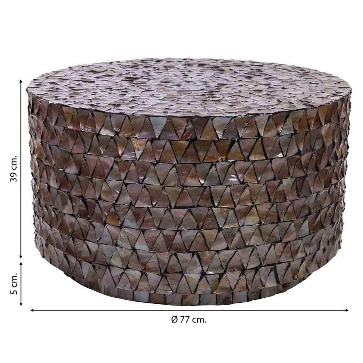 COUCHTISCH aus Holz D77x43/5 cm - Braun, Holz (70/77/43cm) - Wanderlust
