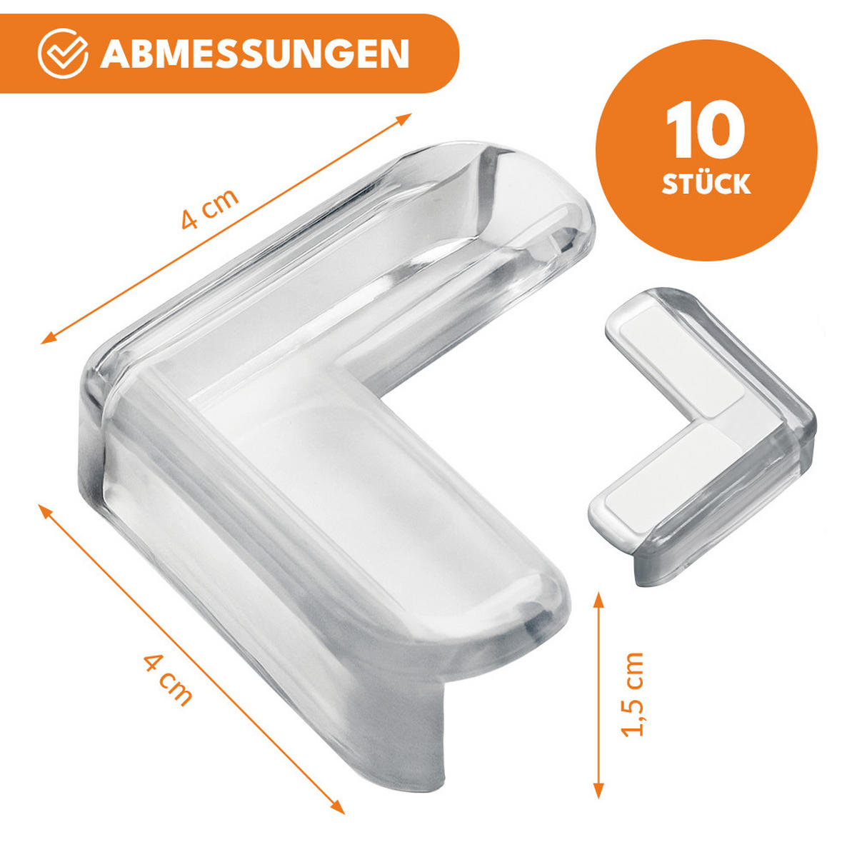 KANTENSCHUTZ Baby Eckenschützer für Möbel - Transparent, Kunststoff (4/4cm) - KRUMAD