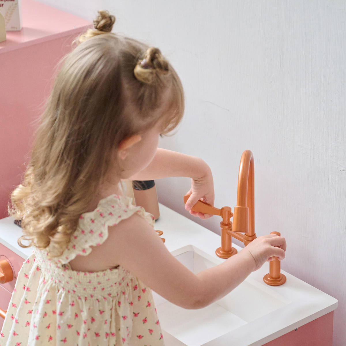KINDERKÜCHE Chester Pfirsich - Pink, Holzwerkstoff (85/30/80cm) - Teamson Kids