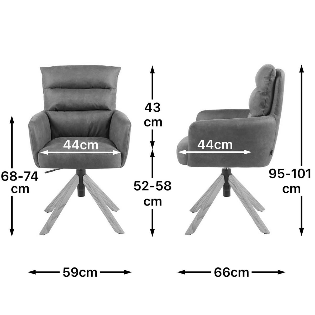 BÜROSTUHL Mika-Tesa - Honigeiche/Creme, Eichenholz/Holz (59/95/66cm) - DUBI Möbel