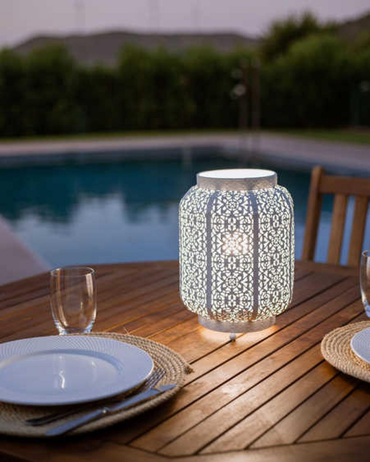 TISCHLAMPE Somes 13/13/27 cm - Weiß, Metall (13/13/27cm) - Beliani