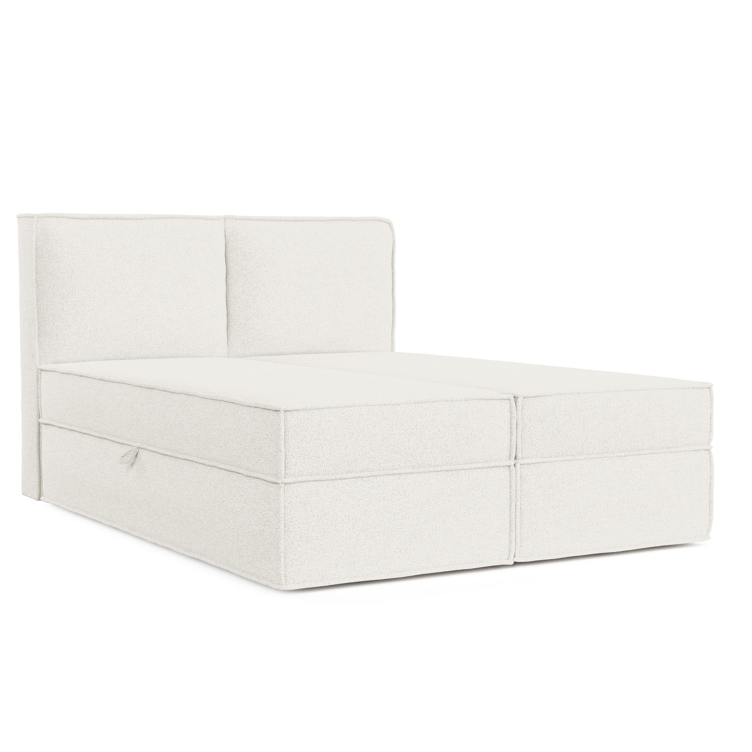 BOXBETT Bergen Weiß 140/200 cm mit Matratze - Schwarz/Weiß, Holz/Holzwerkstoff (140/200cm) - Maison de Reve