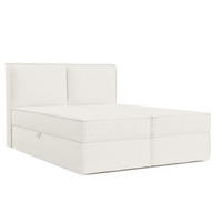 BOXBETT Bergen Weiß 180/200 cm mit Matratze - Schwarz/Weiß, Holz/Holzwerkstoff (180/200cm) - Maison de Reve