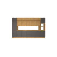 KÜCHENZEILE 420 cm - Nexa KÜ-LN-005 - in Woodline & Grau / Matt - Eiche Artisan/Grau, Holz (420/212/58cm) - ROYAL24_MARKT