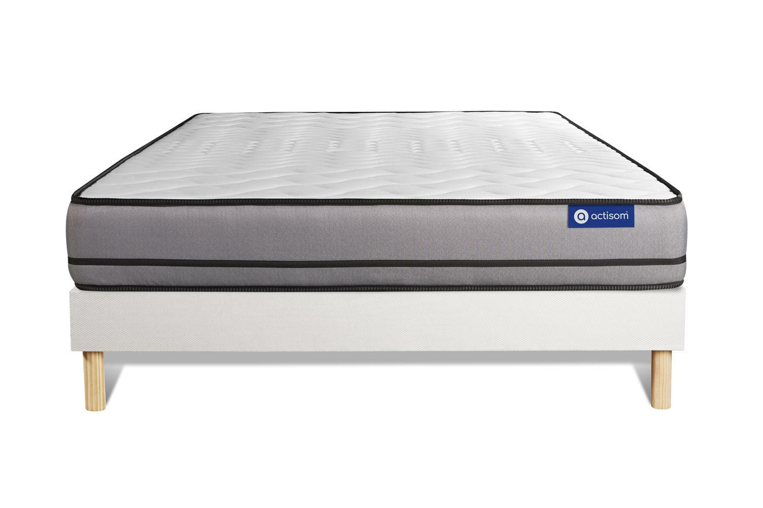 BETT Actimemo night Memory-Schaum 160 x 200 cm h4 - Kit Bettgestell Weiß - Beige/Weiß, Holz (160/200cm) - ACTISOM