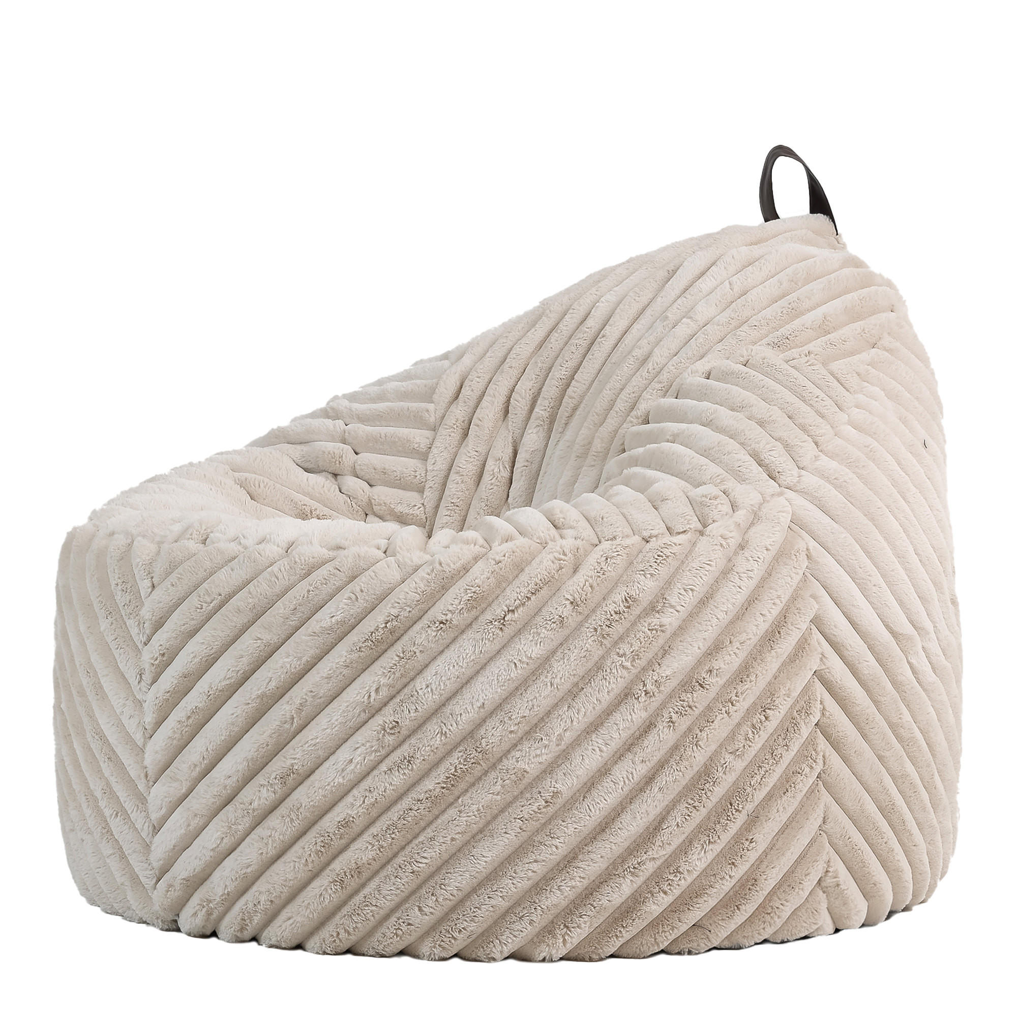 SITZSACK Sessel Kokon aus Kunstfell Cord - Creme, Kunststoff/Textil (87/73/73cm) - icon