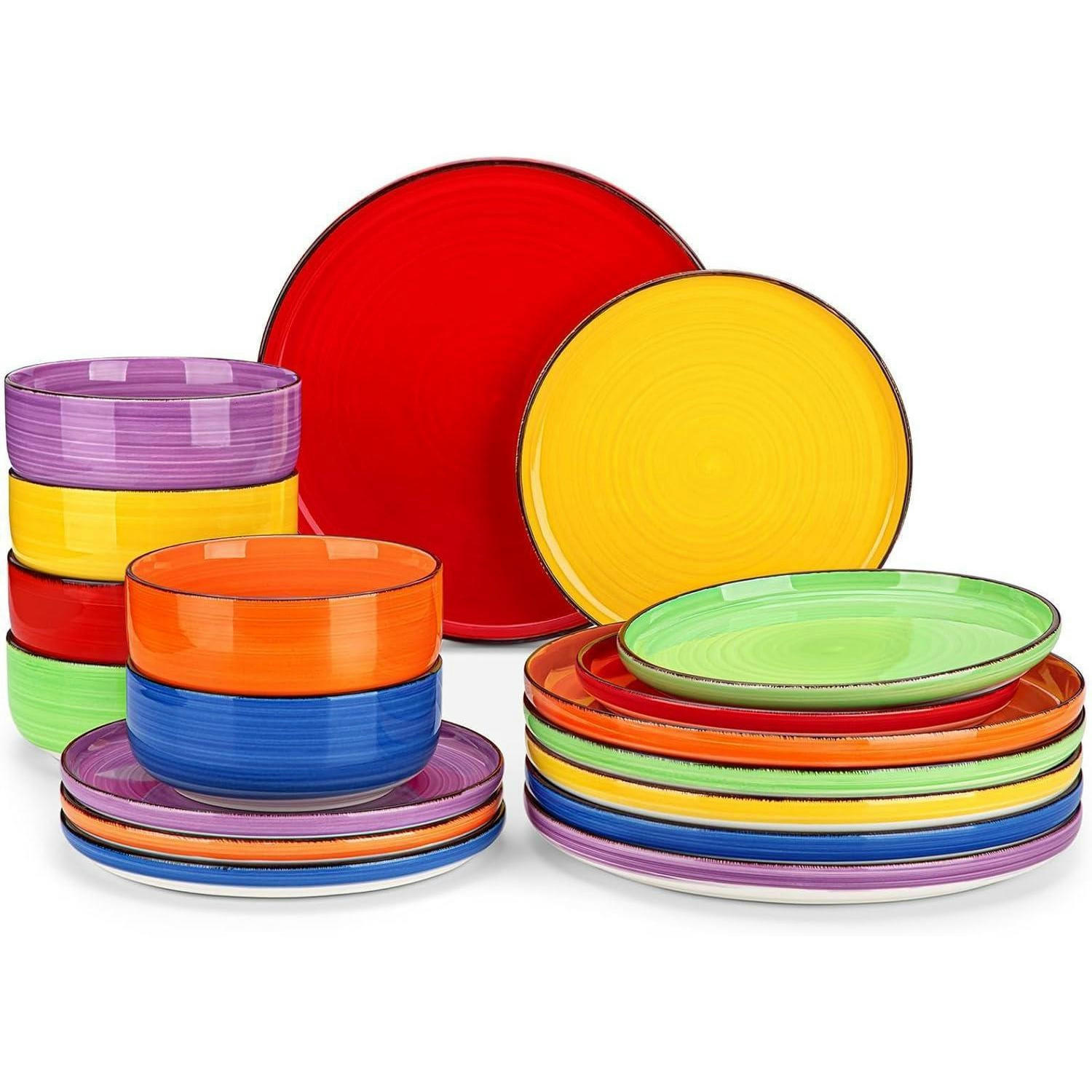 TAFELSERVICE 18-teiliges Set Bonita Steingut bunt - Multicolor, Keramik (26/2.3/26cm)