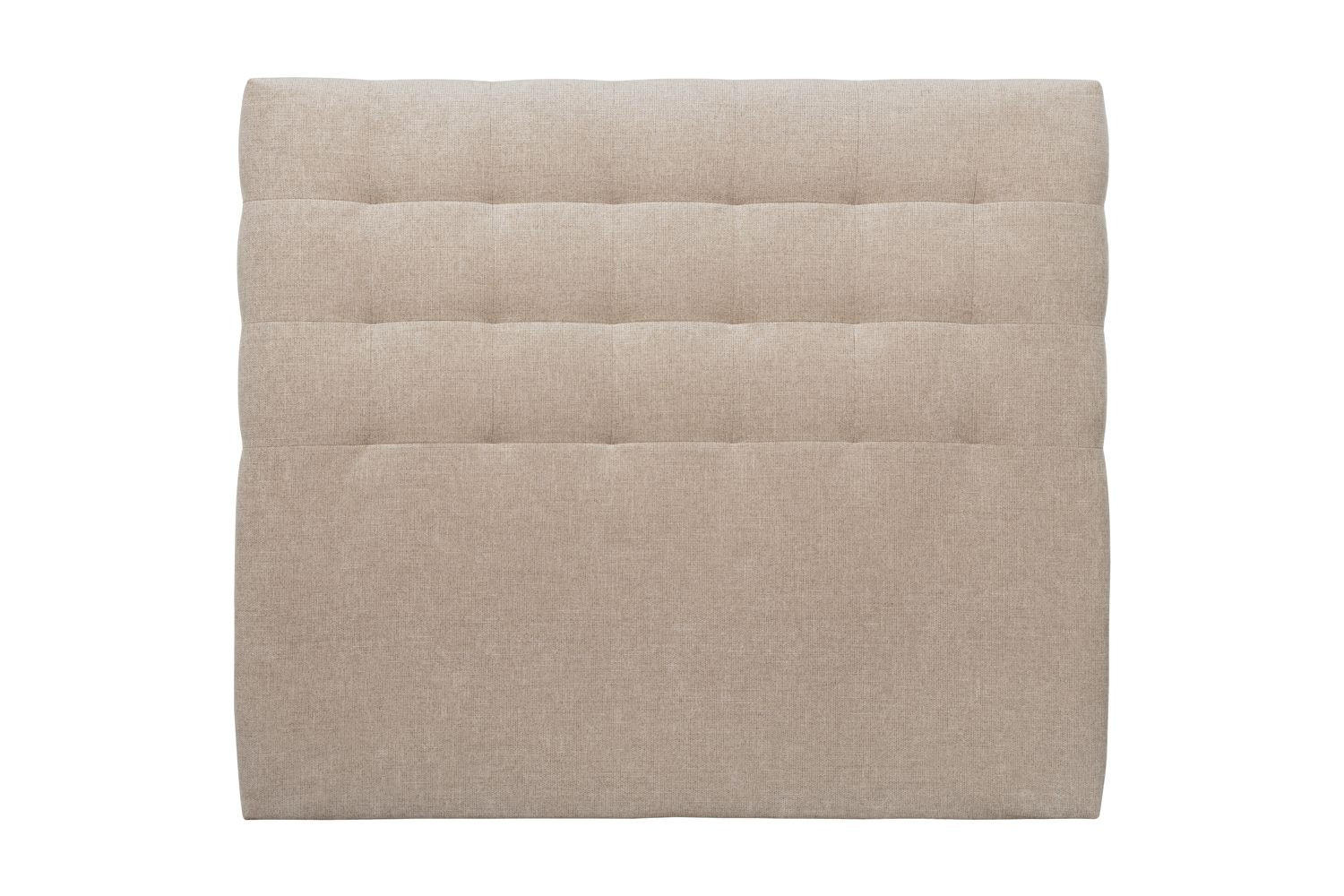 KOPFTEIL gepolstert - Gesteppt – Beigebrauner Stoff - 140 cm - Beige/Braun, Holz (140/120/10cm) - Sommeil de Plomb