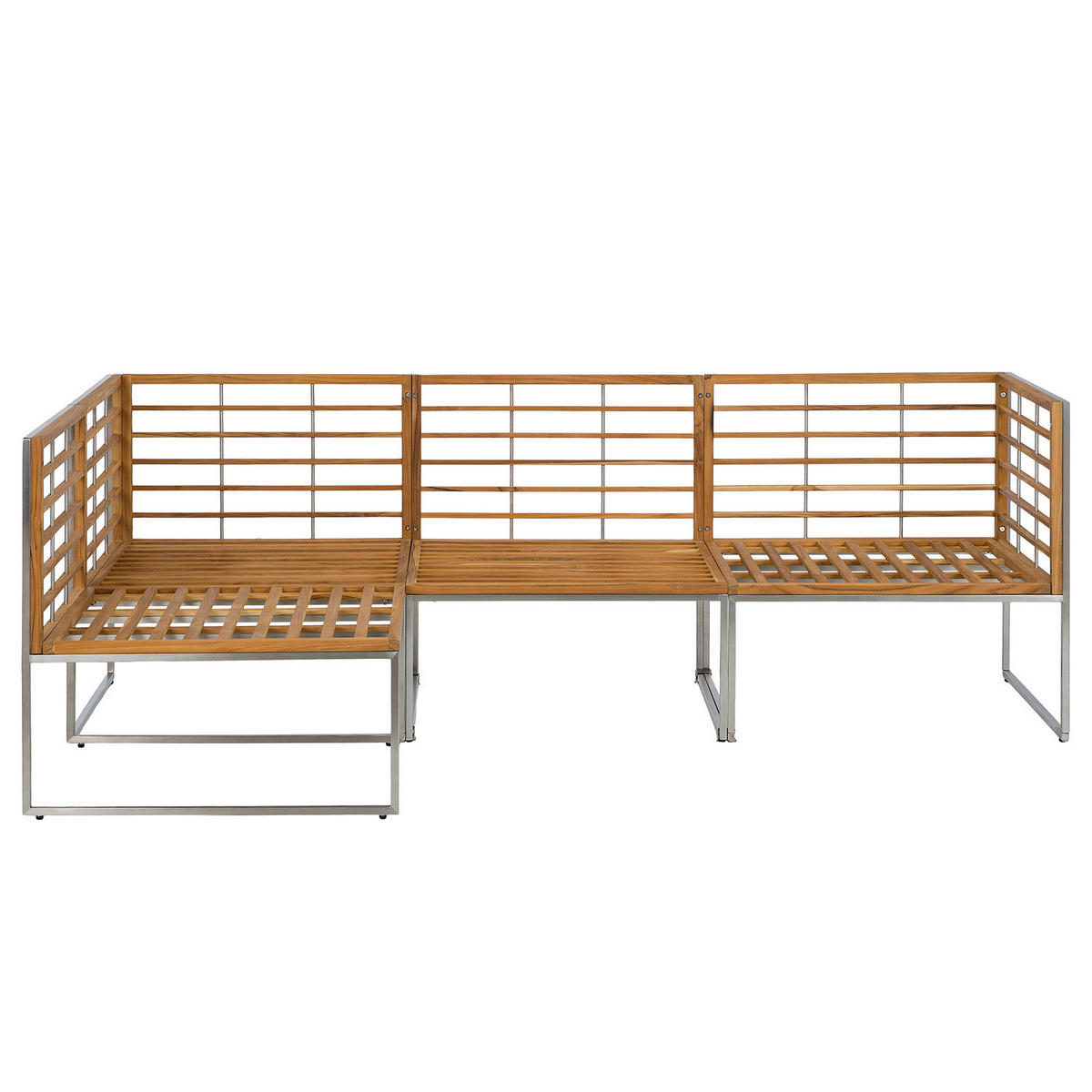 LOUNGESET - 4-teilig - Webstoff / Teak massiv - Anthrazit, Holz/Textil - home24