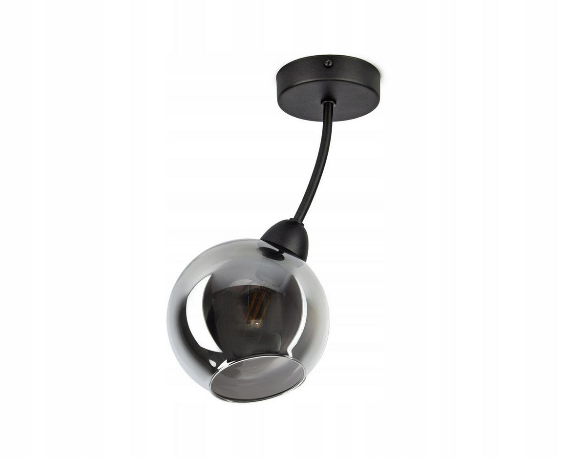 DECKENLEUCHTE Kogel - Transparent/Anthrazit, Glas/Metall (15/15/33cm) - kiki design