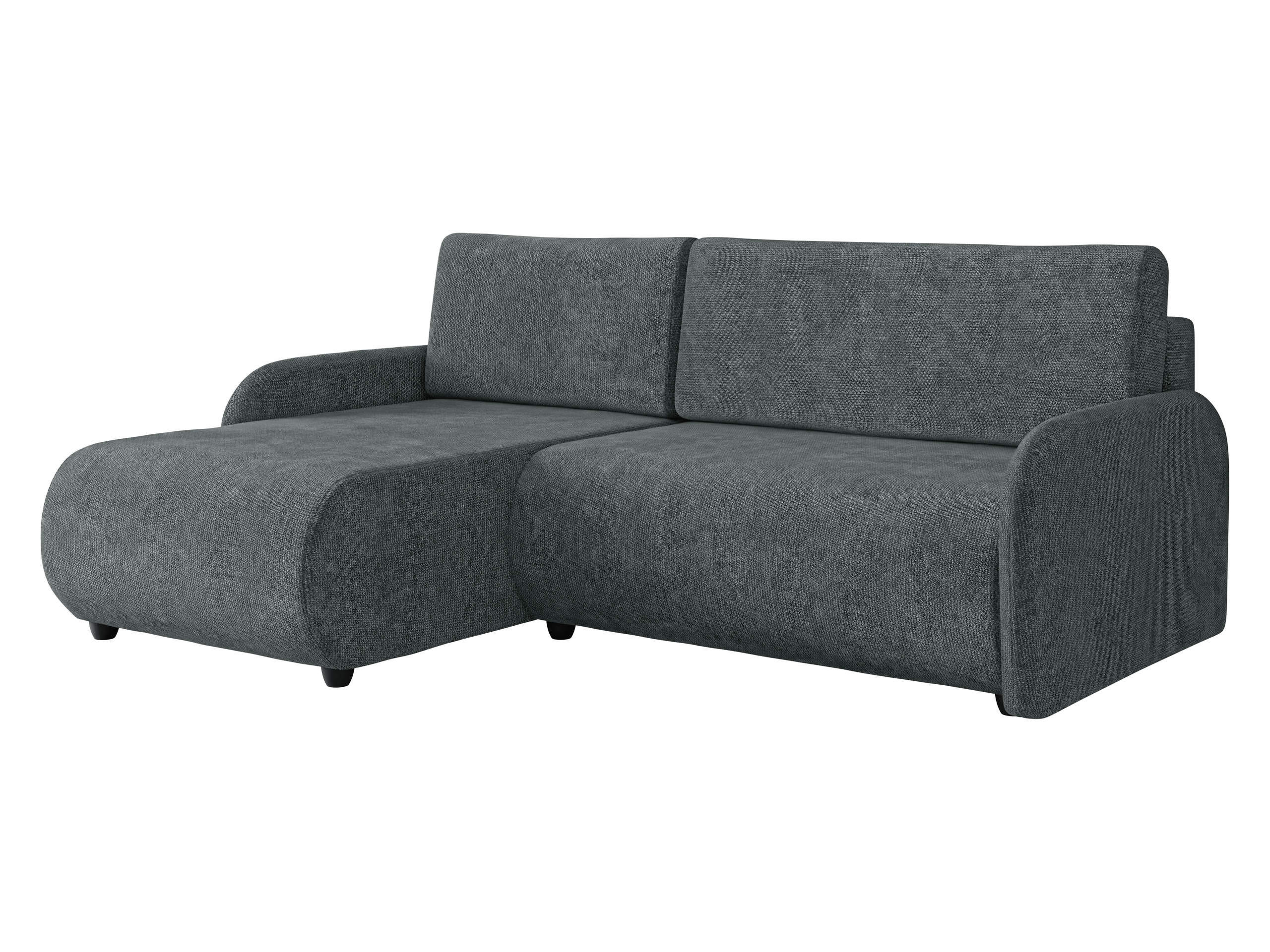 ECKSCHLAFSOFA Nest - Schwarz/Grau, Holz/Kunststoff (233/160cm) - MIRJAN24
