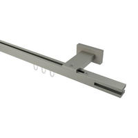 GARDINENSTANGE INNENLAUF Quadline Diapo 300 cm (geteilt in 3 x 100 cm), 1-läufig, 20x20 mm Satin-Silber - Silberfarben, Metall (300cm) - INTERDECO