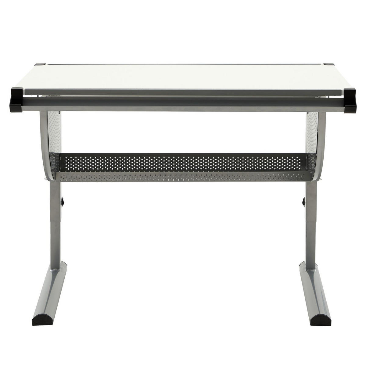 KINDERSCHREIBTISCH MADS weiß/alu - Alufarben/Weiß, Holzwerkstoff/Metall (111/90/60cm) - IDIMEX