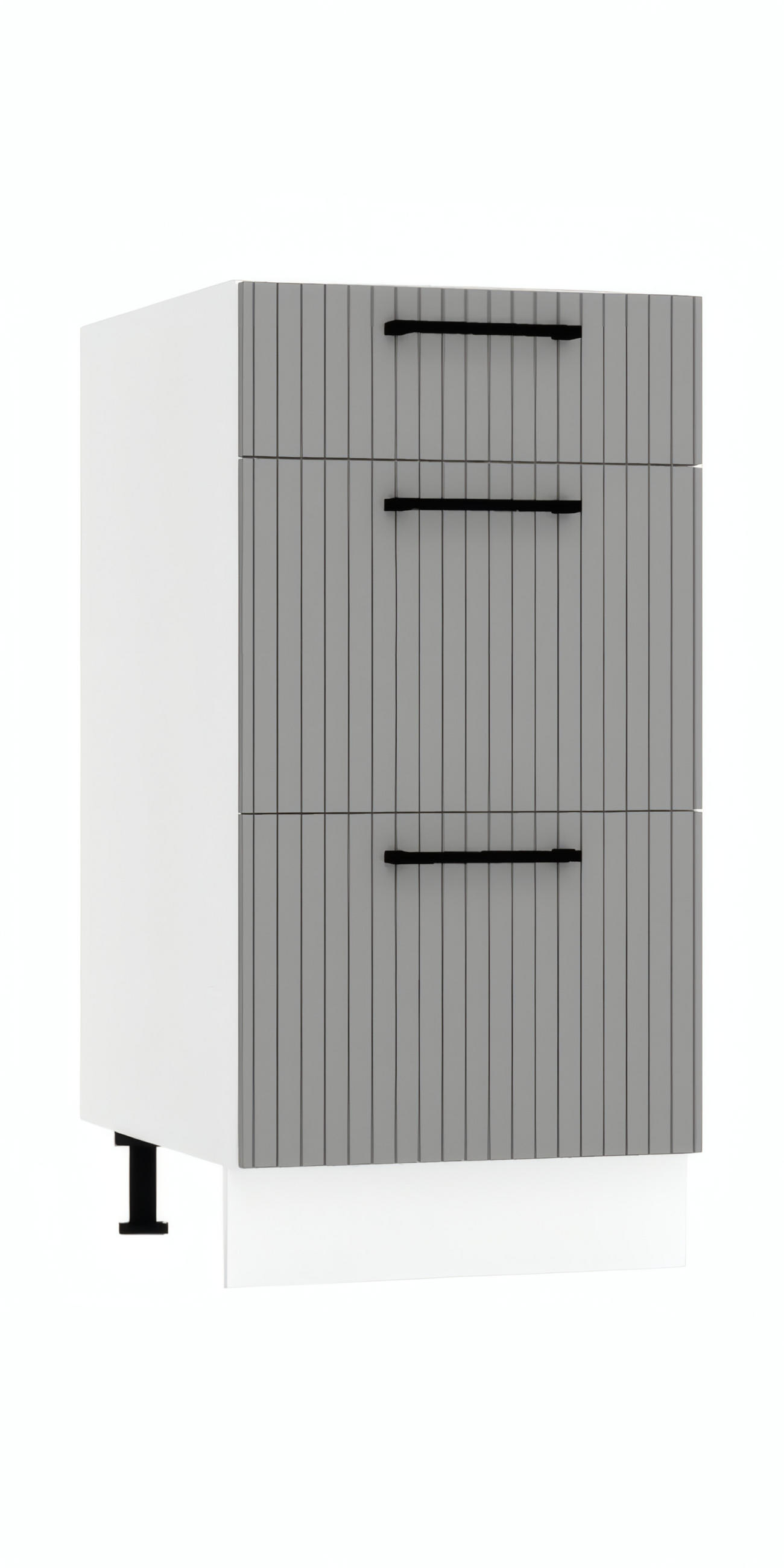 UNTERSCHRANK D40S3 - KENDRO - 3 Schubladen für effiziente Organisation - Grau, Holz/Metall (40/82/52.4cm)