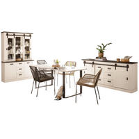 ESSZIMMER-SET weiß Pinie, anthrazit, Speisezimmer 3-teilig mit Buffetschrank, Esstisch, Sideboard - Anthrazit/Weiß, Holzwerkstoff (334/201/80cm) - Furn.Design