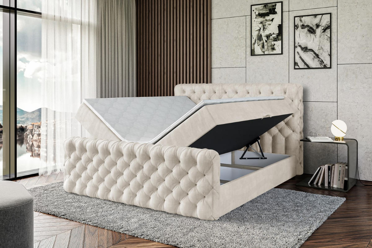 BOXBETT BOXI8-Z - 180x200 cm - H3 - Ecru - Ecru, Holzwerkstoff (180/200cm) - ALTDECOR