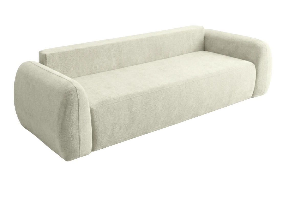 POHOVKA S Funkcí Spaní A Úložným Prostorem, Látka Doha, Ecru, HELA - ecru, dřevo (250/89/100cm) - Kaiser Möbel