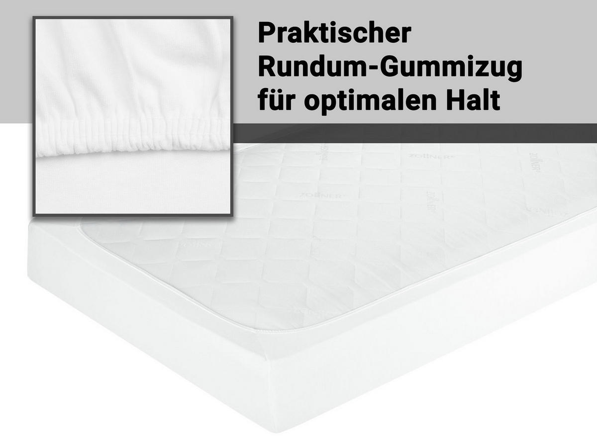 SPANNBETTLAKEN, 100x200 cm, 50% Polyester, 50% Baumwolle, Weiß - Weiß, Textil (100/200cm) - Zollner