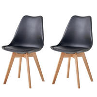 ESSZIMMERSTÜHLE 2er-Set mit Buchenholzbeinen Schwarz - Schwarz, Kunststoff (40/83/40cm)