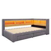 AUSZIEHBETT 90/180/200 cm, DE-41720, in Dunkelgrau - Dunkelgrau, Metall (90/200cm) - ComfortXL