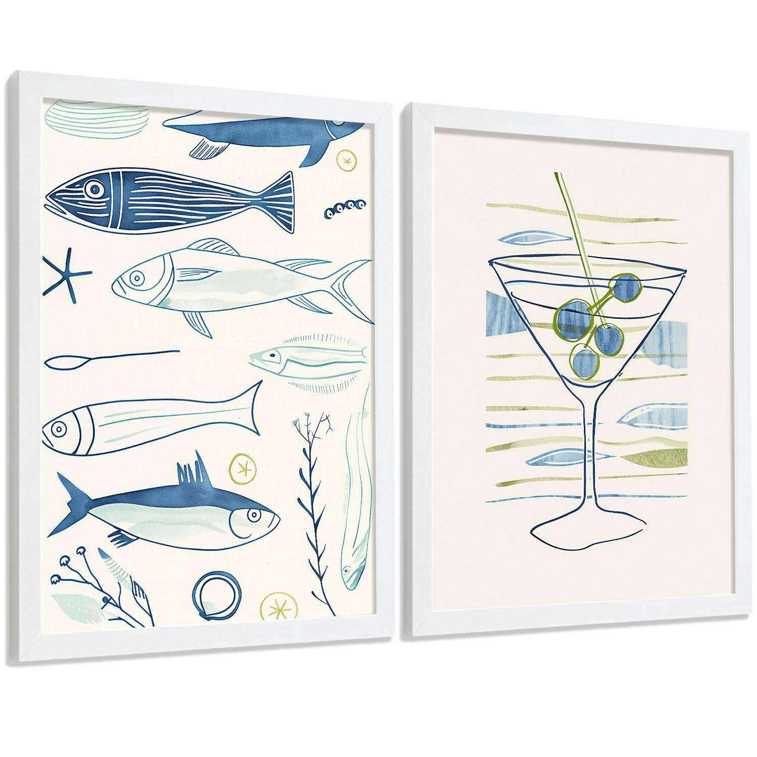 Nacnic PLAKAT Sada 2 Martini A4 Bílý rám