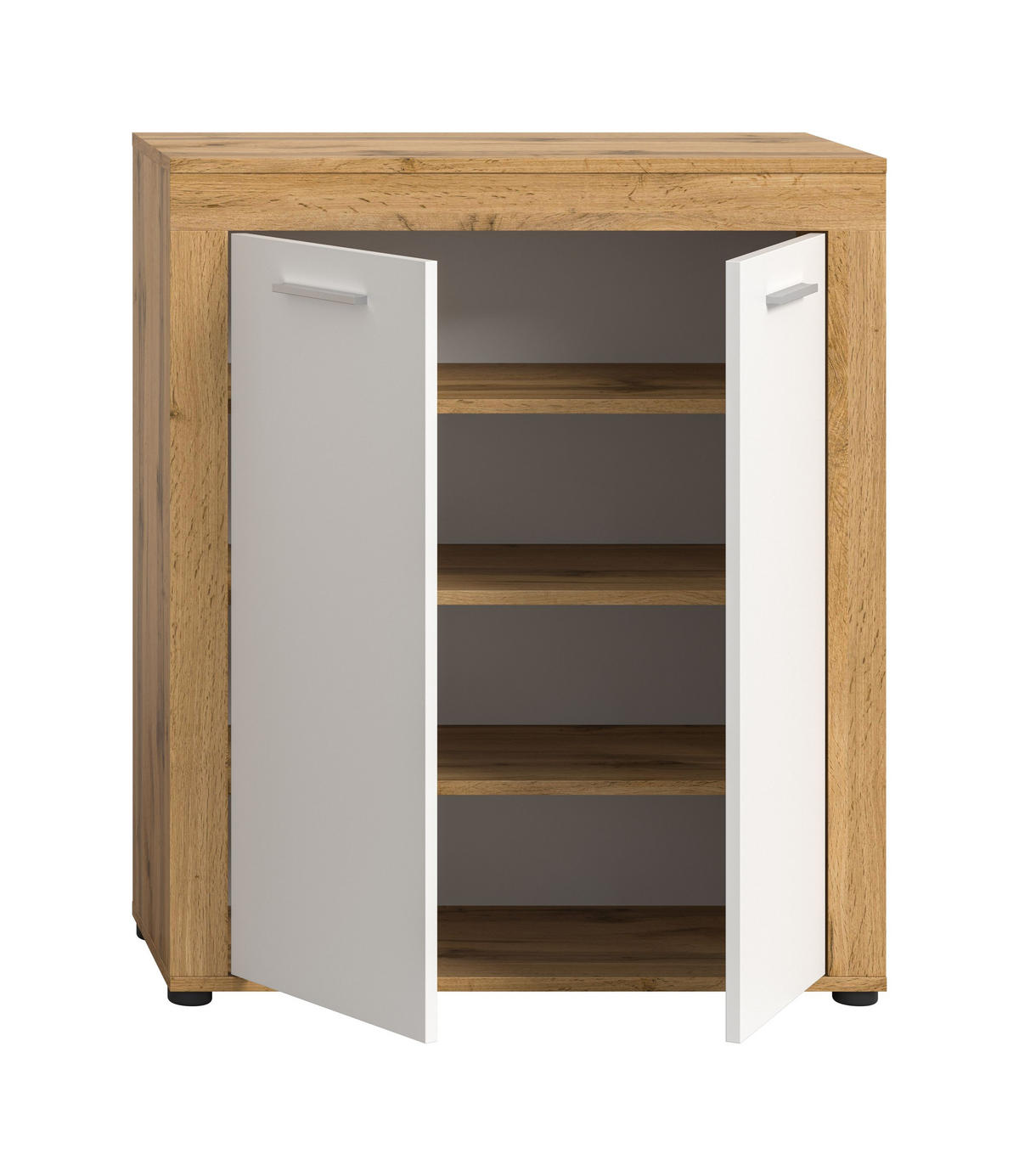 SCHUHSCHRANK JAM (B/H/T: ca. 80/95/35 cm) in Wotan Eiche Nachbildung/weiß - Eichefarben, Holzwerkstoff (80/95/35cm)