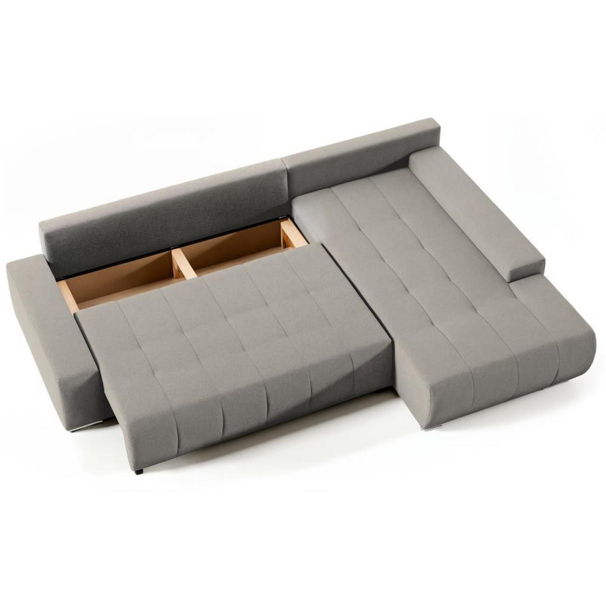 ECKSOFA Draco L cappuccino rechts - Chromfarben/Cappuccino, Textil/Metall (267/186cm) - Beautysofa
