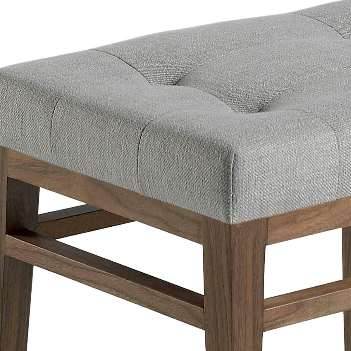 HOCKERBANK Hocker aus grauem Stoff 48/36/46 cm - Walnussfarben/Grau, Textil (48/46/36cm) - ANGEL CERDA