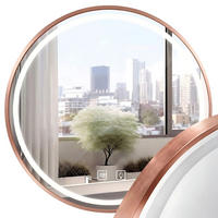 SPIEGEL Rea Led 90cm Mmj Brush Copper - Kupferfarben, Glas (90/90/90cm) - REA