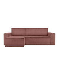 ECKSOFA-LINKS/RECHTS NAPI Schlaffunktion mit Cordbezug, Rosa - Pink/Schwarz, Textil (262/148cm) - KONSIMO®