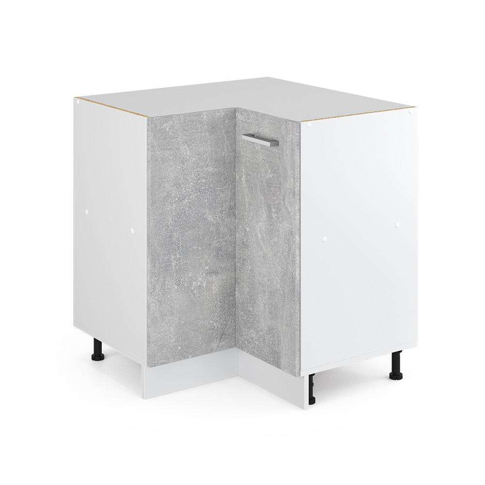 ECKUNTERSCHRANK R-Line Beton 75.6 cm ohne AP - Schieferfarben/Hellgrau, Holzwerkstoff (75.6/81.6/46cm) - Vicco