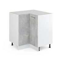 ECKUNTERSCHRANK R-Line Beton 75.6 cm ohne AP - Schieferfarben/Hellgrau, Holzwerkstoff (75.6/81.6/46cm) - Vicco