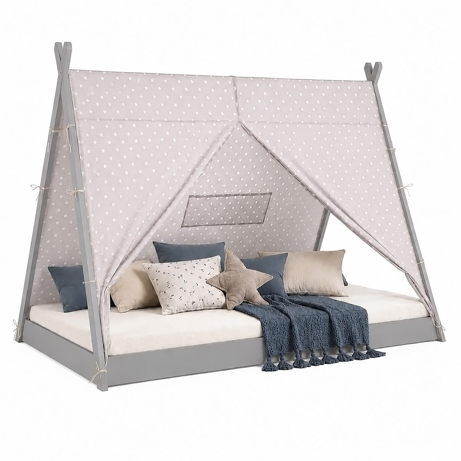KINDERBETT mit Stauraum 90/200 cm grau - Grau, Holz (208/132/105cm) - Homestyle4u
