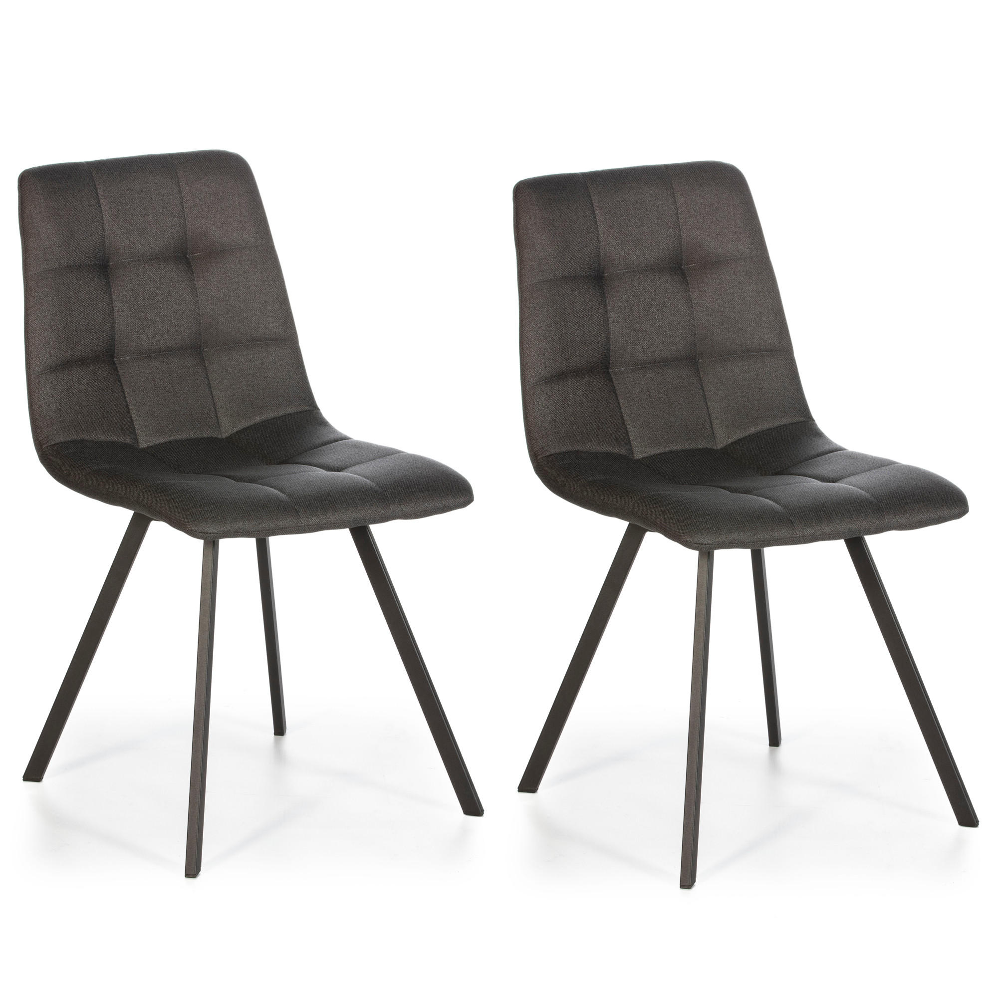 STUHL 2er-Set Mila dunkelgrau - Grau, Textil/Metall (46/90/58cm) - VS Venta-stock